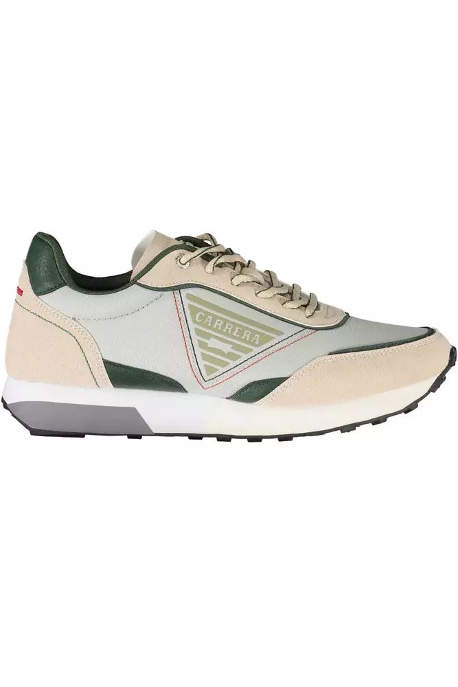 Beige ECO Leather Sneakers with Contrasting Details