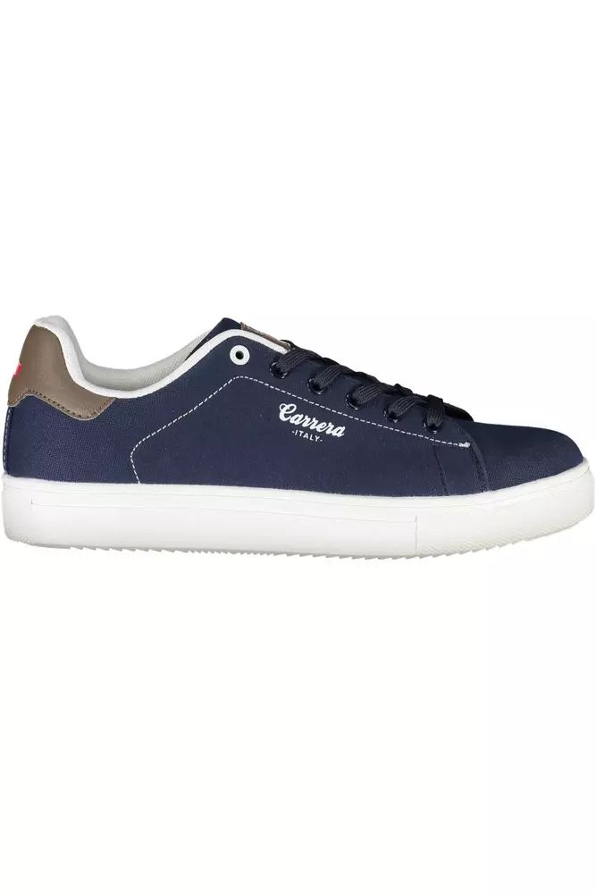 Sleek Blue Sneakers With Eco-Leather Accents