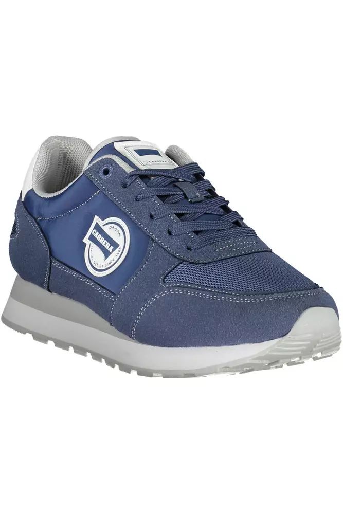 Sleek Blue Sneakers with Eco-Leather Detailing