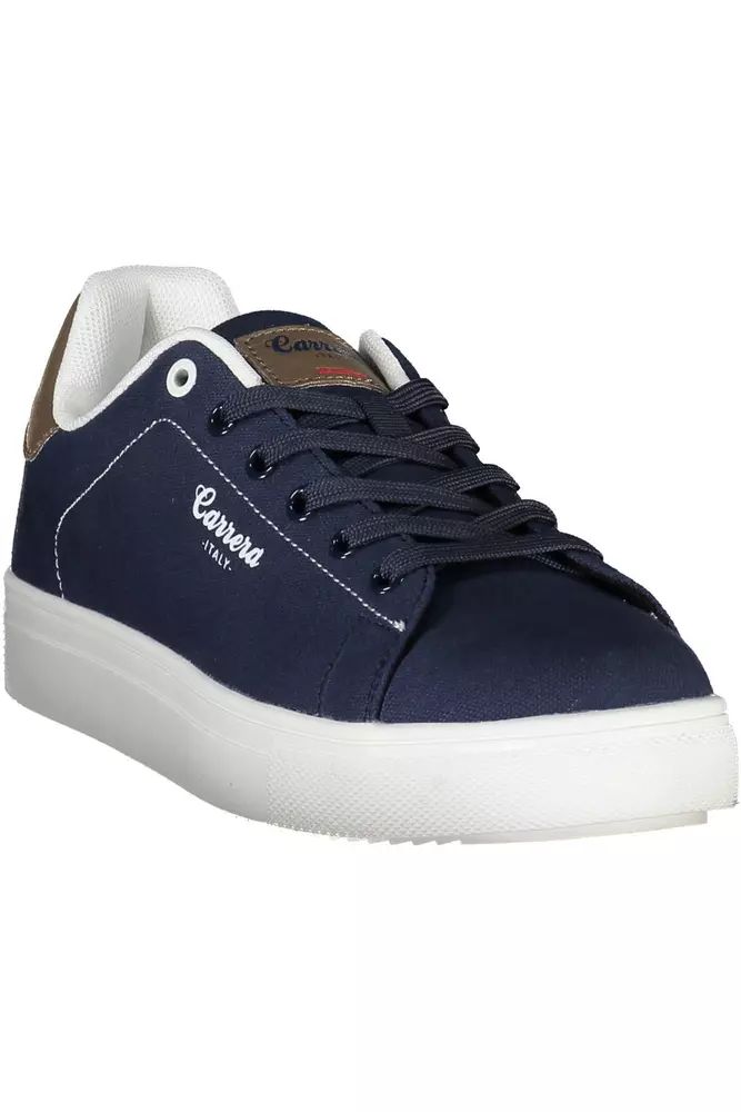 Sleek Blue Sneakers With Eco-Leather Accents