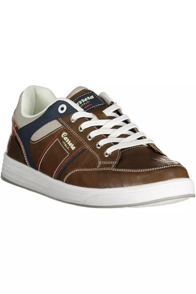 Eclectic Brown Carrera Sneakers with Contrasting Accents