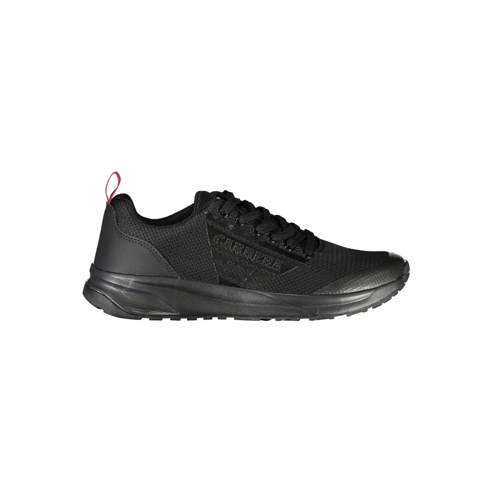 Dynamic Black Sneakers with Eco-Leather Detailing