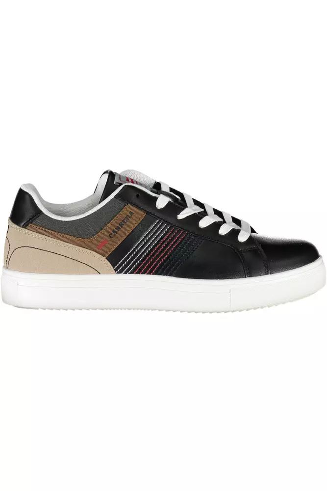 Sleek Black Sporty Sneakers with Contrasting Accents