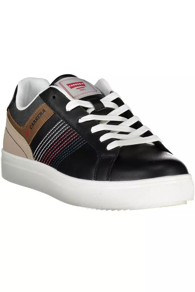 Sleek Black Sporty Sneakers with Contrasting Accents