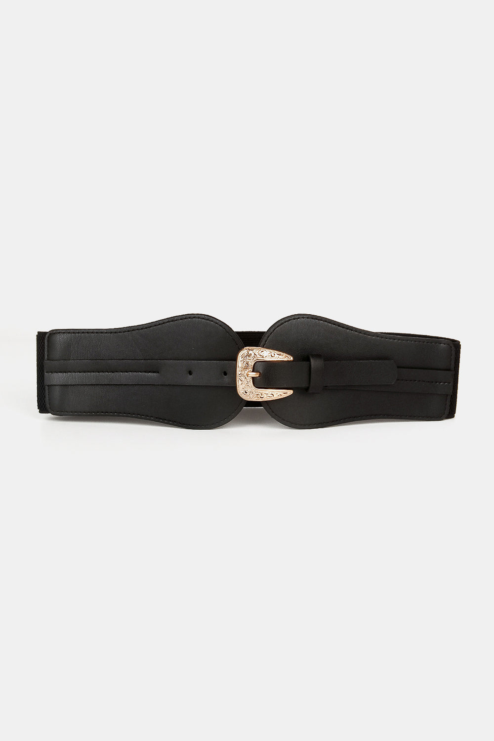 Buy Wide Elastic Belt with Alloy Buckle by Faz