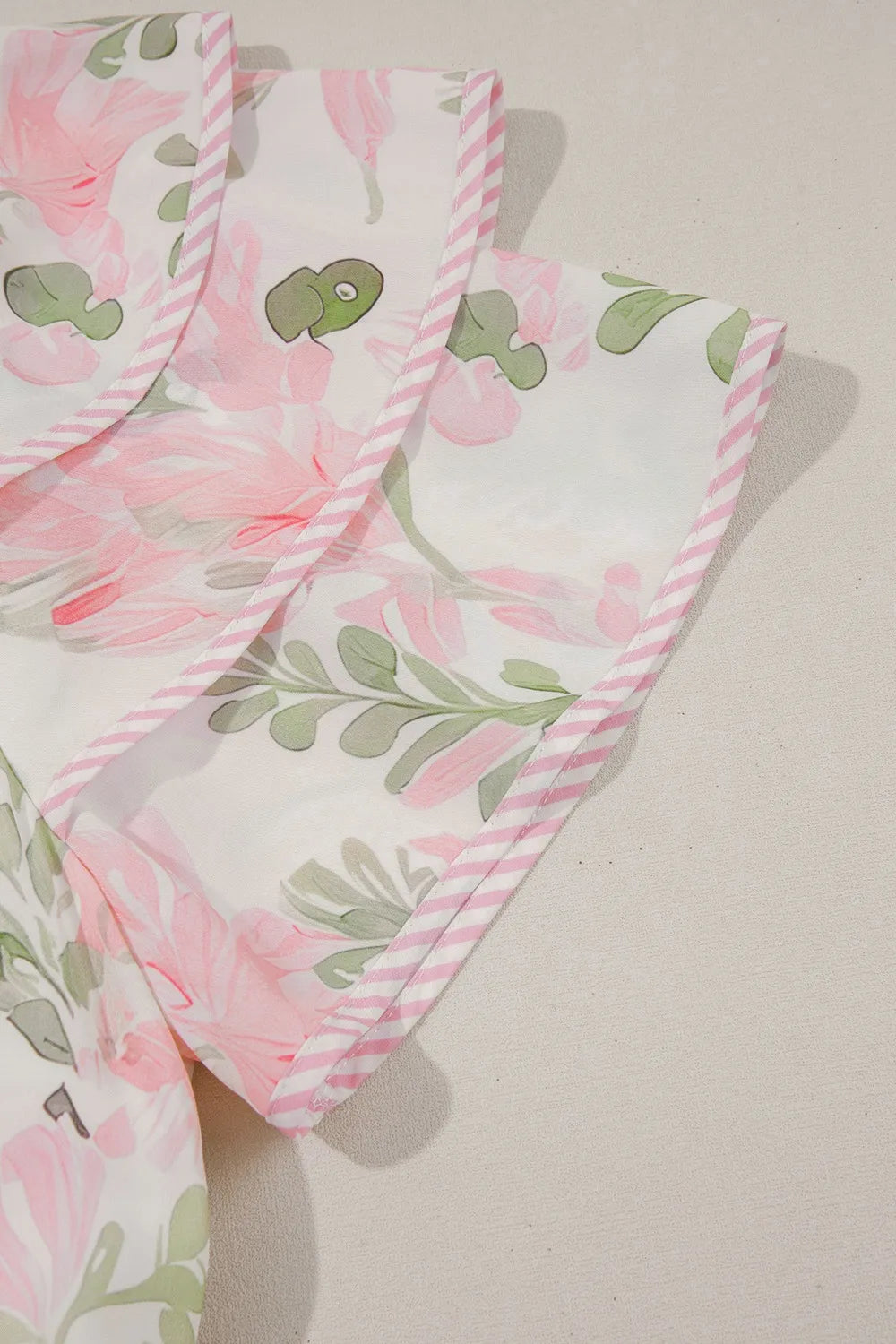 Buy Floral Contrast Edge Layered Short Sleeve Mini Dress by Faz