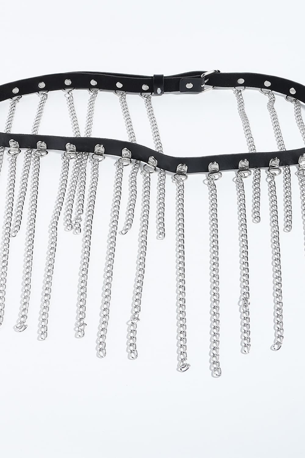 Buy Fringed Chain PU Leather Belt by Faz