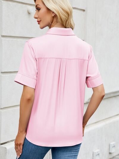 Buy Collared Neck Short Sleeve Shirt by Moni Wear