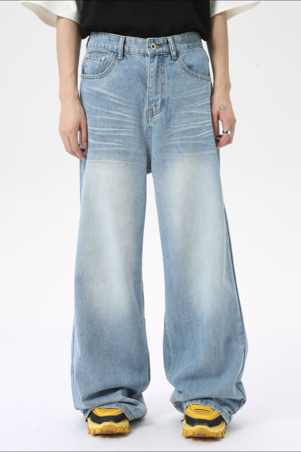Buy Wide Leg Jeans with Pockets by Faz