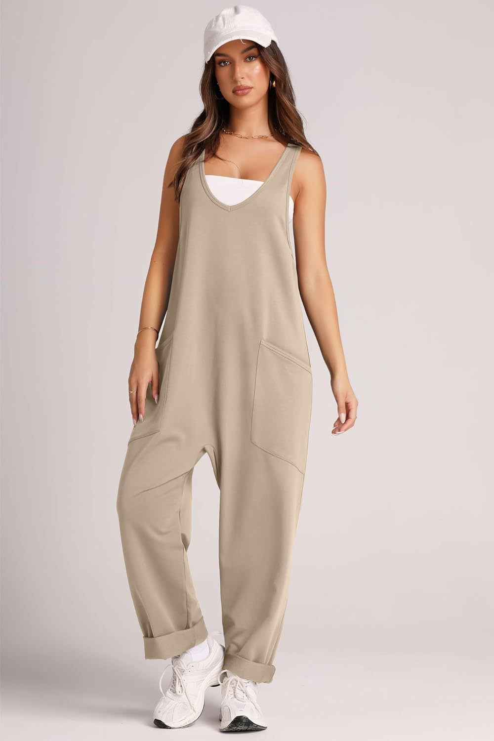 Buy V-Neck Wide Strap Overalls by Faz