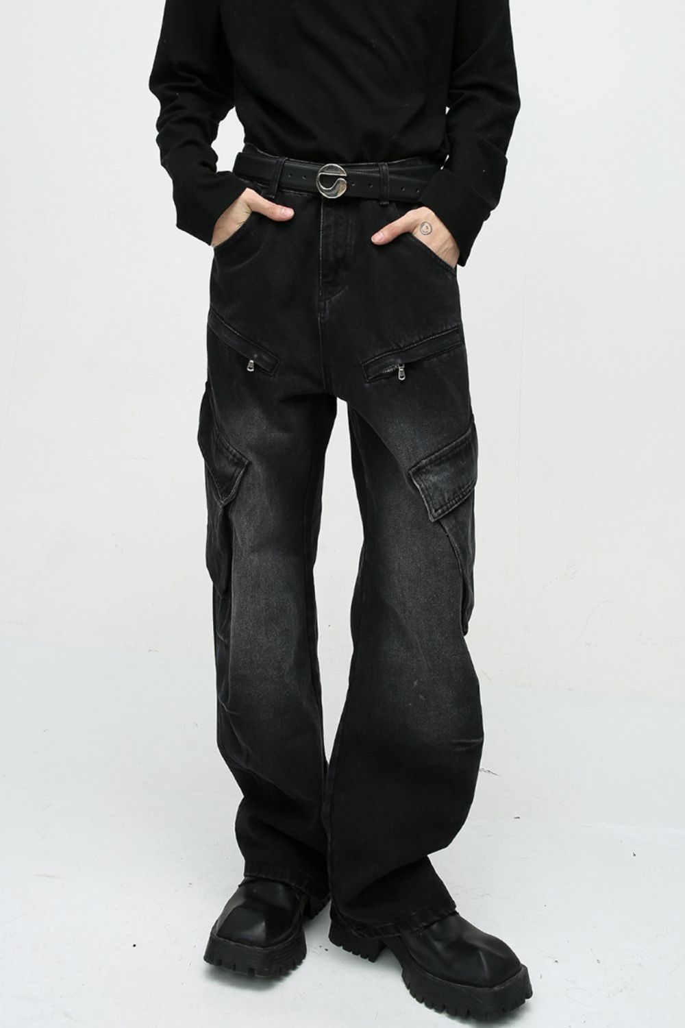 Buy Baggy Jeans with Cargo Pockets by Faz