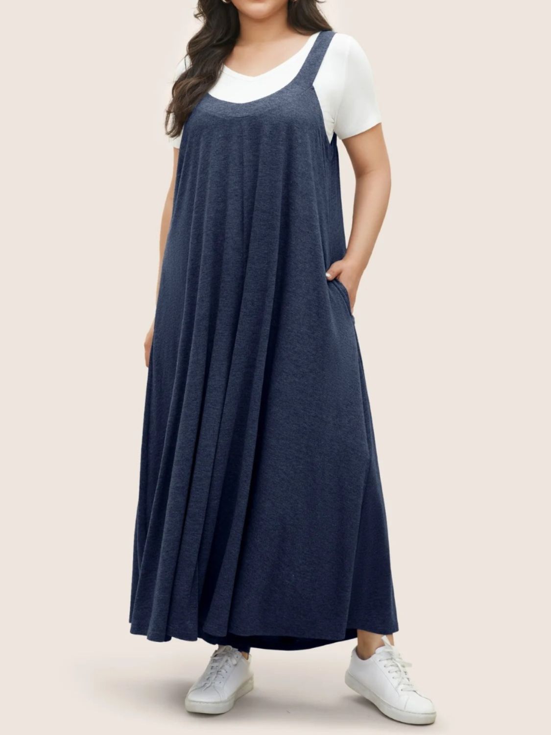 Buy Full Size Pocketed Wide Leg Overalls by Faz