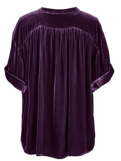 Buy Ruched Round Neck Short Sleeve Shirt by Faz