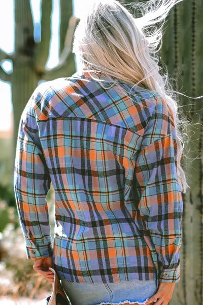 Buy Plaid Collared Neck Long Sleeve Shirt by SYNZ