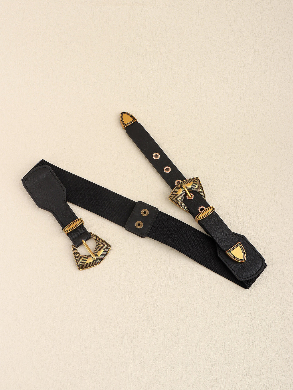 Buy Double Buckle PU Leather Belt by Faz