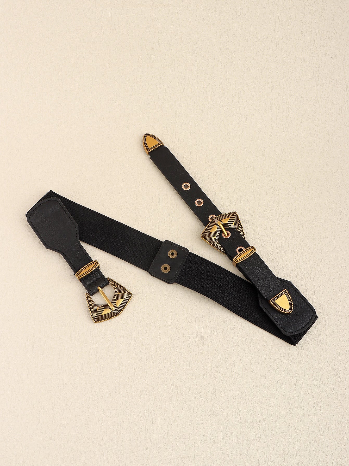 Buy Double Buckle PU Leather Belt by Faz