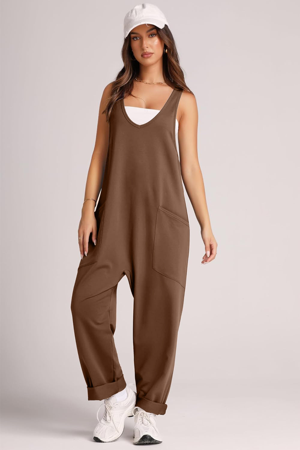 Buy V-Neck Wide Strap Overalls by Faz