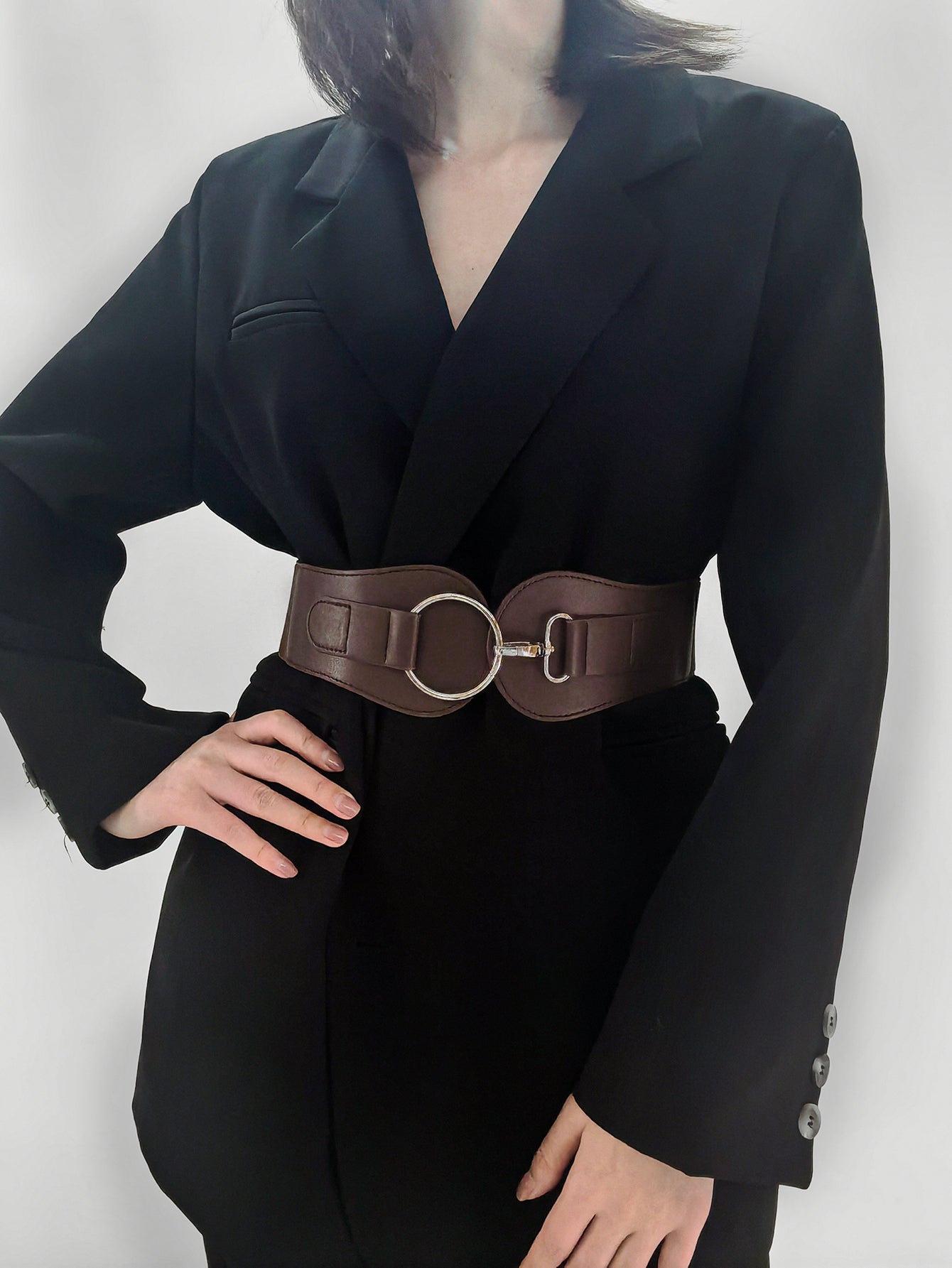 Buy PU Elastic Wide Belt by Faz