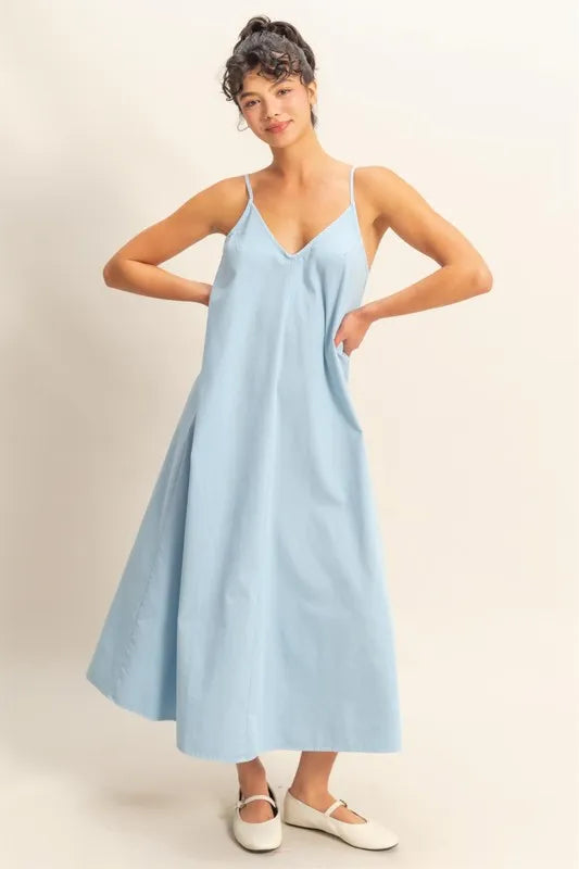 Buy Dyed V-Neck Loose Dress by Faz