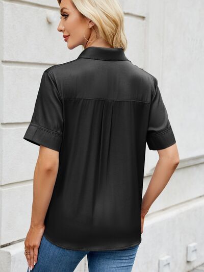 Buy Collared Neck Short Sleeve Shirt by Moni Wear
