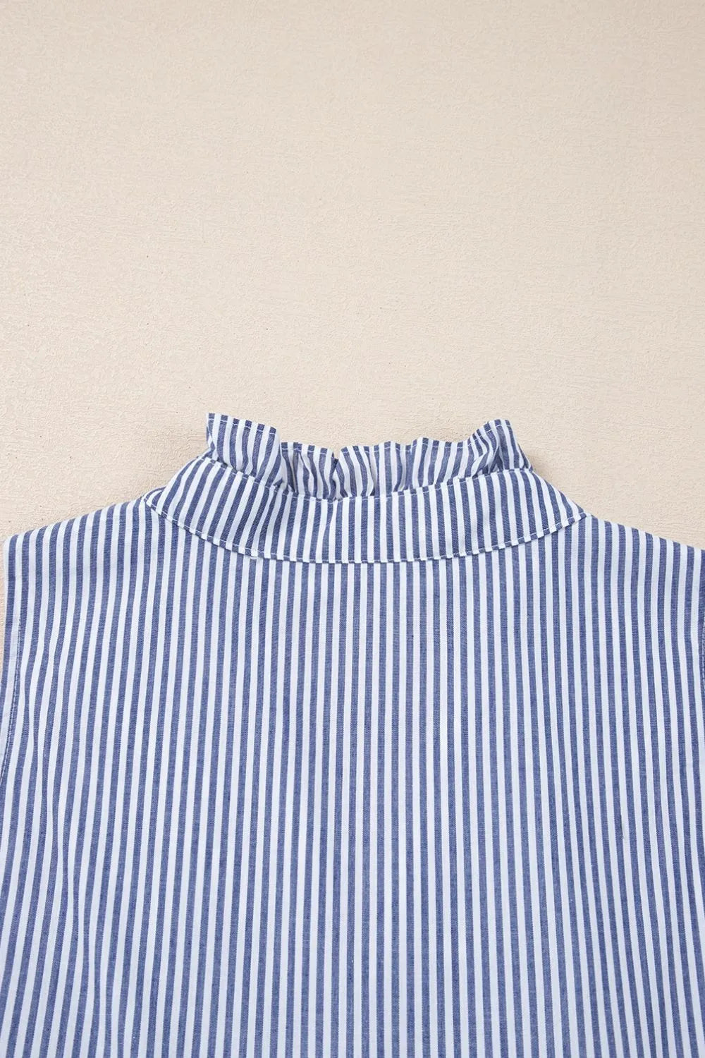 Buy Stripe Sleeveless Notched Ric Rac Mini Dress by Faz