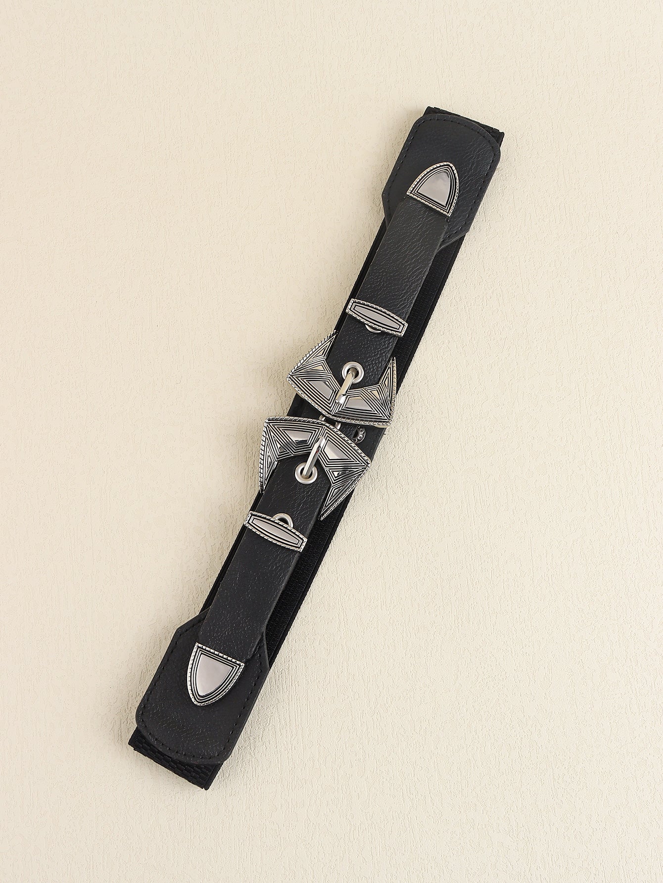 Buy Double Buckle PU Leather Belt by Faz