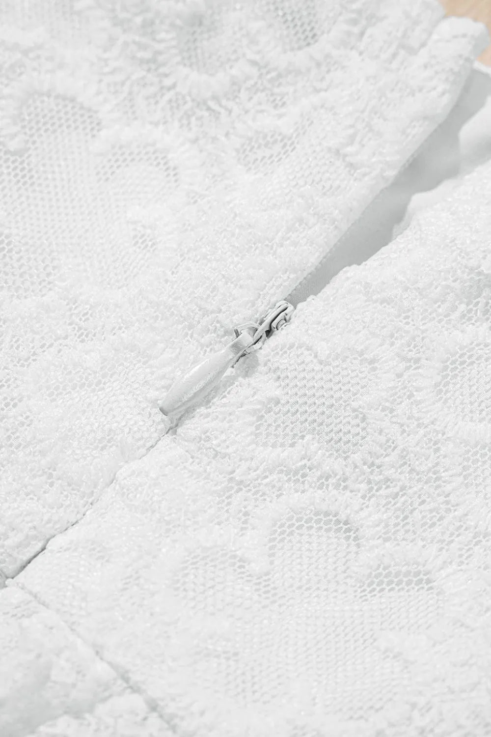 Buy Lace Puff Sleeve Empire Waist Mini Dress by Faz