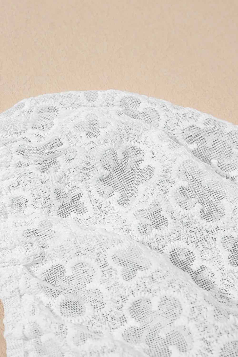 Buy Lace Puff Sleeve Empire Waist Mini Dress by Faz