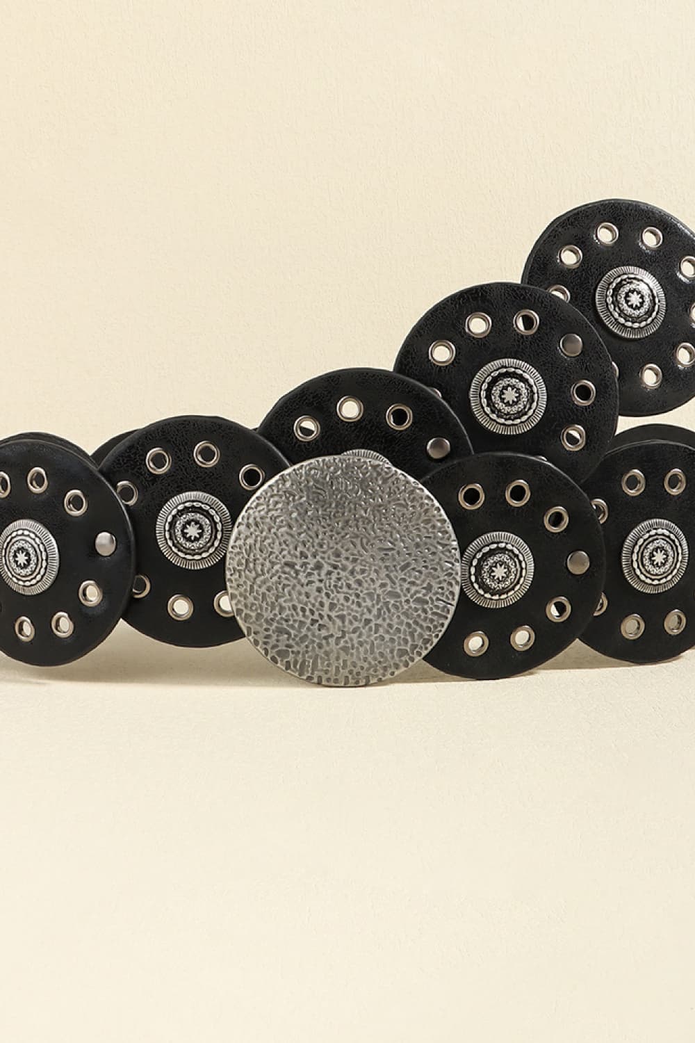 Buy Round Shape PU Leather Belt by Faz