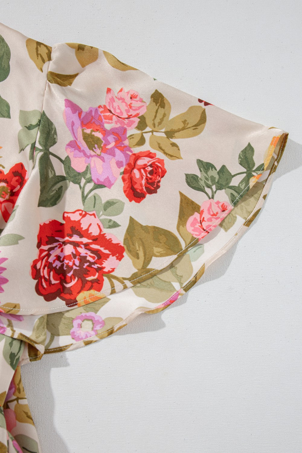 Buy Floral Short Sleeve Tie Back Slit Dress by Faz