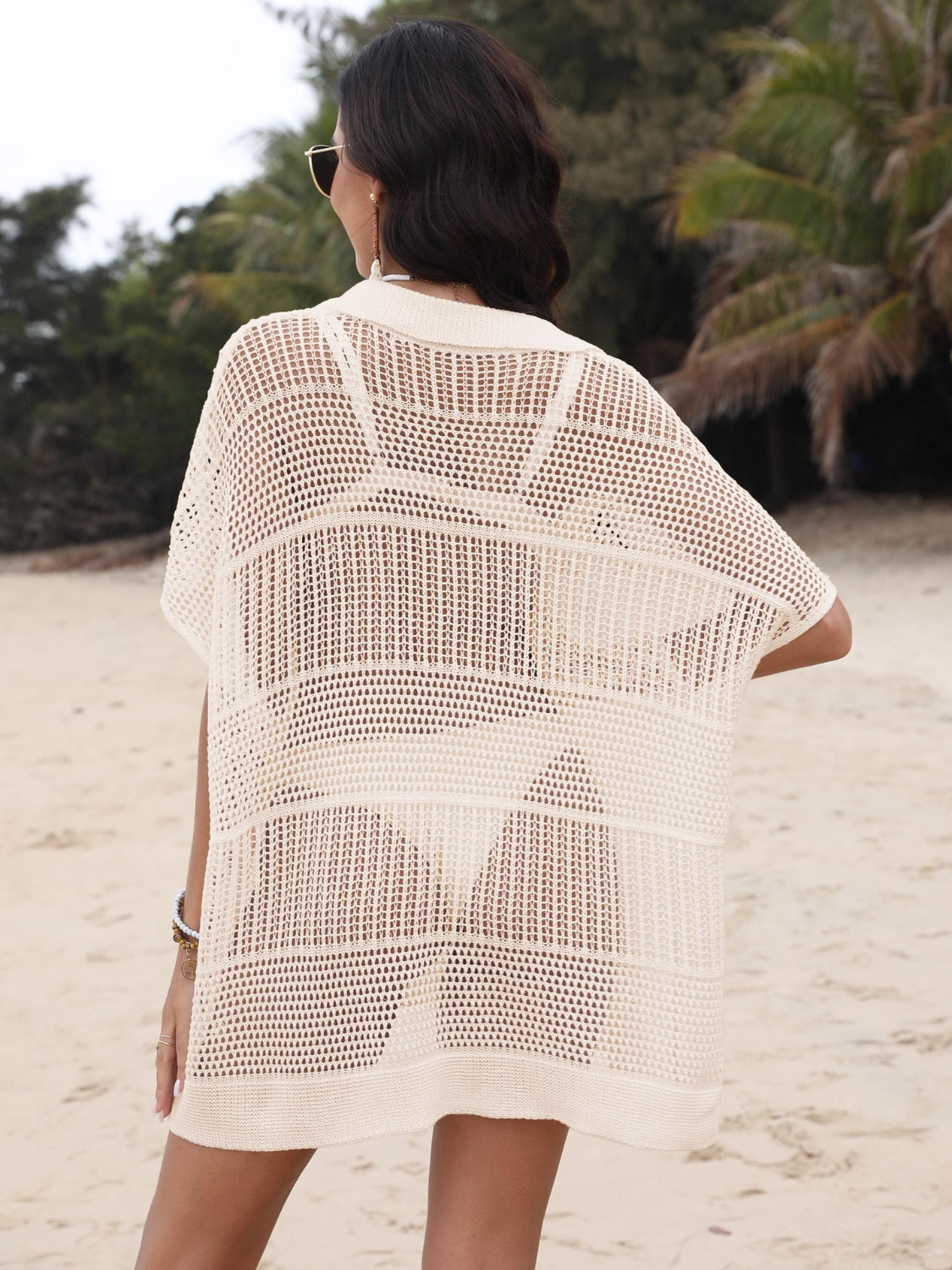 Buy Hollow Out Collared Neck Cover-Up by Faz