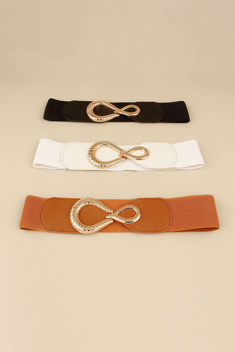 Buy Ribbed Alloy Buckle Elastic Belt by Faz