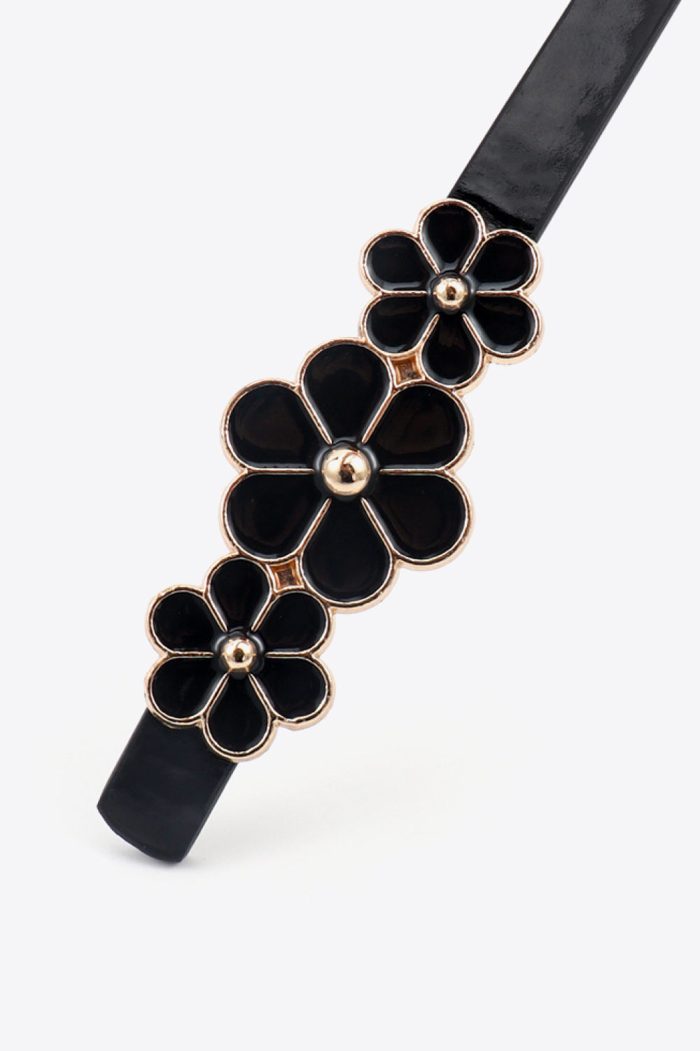 Buy Flower Decor Skinny PU Belt by Faz