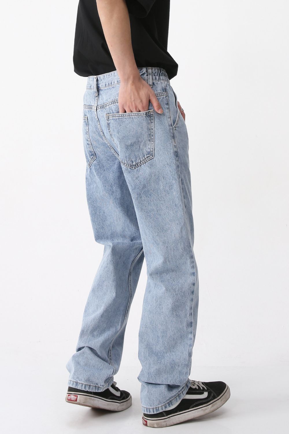 Buy Mid Rise Baggy Jeans with Pockets by Faz