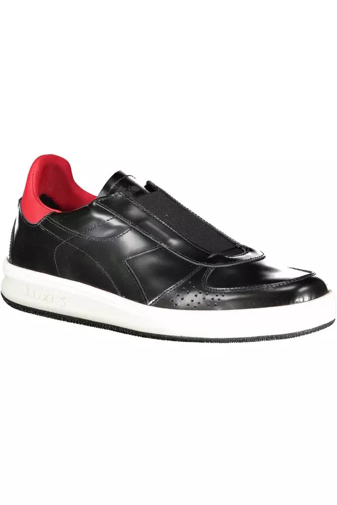 Sleek Black Diadora Sneakers with Contrasting Details