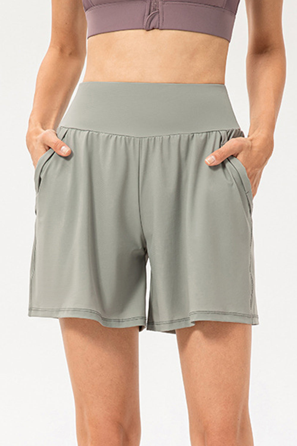 Buy Pocketed Elastic Waist Active Shorts by Faz
