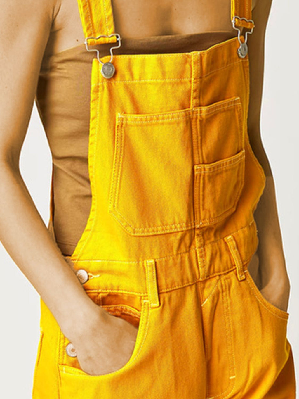 Buy Square Neck Wide Strap Denim Overalls by Faz