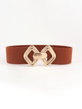 Buy Geometric Buckle Elastic Wide Belt by Faz
