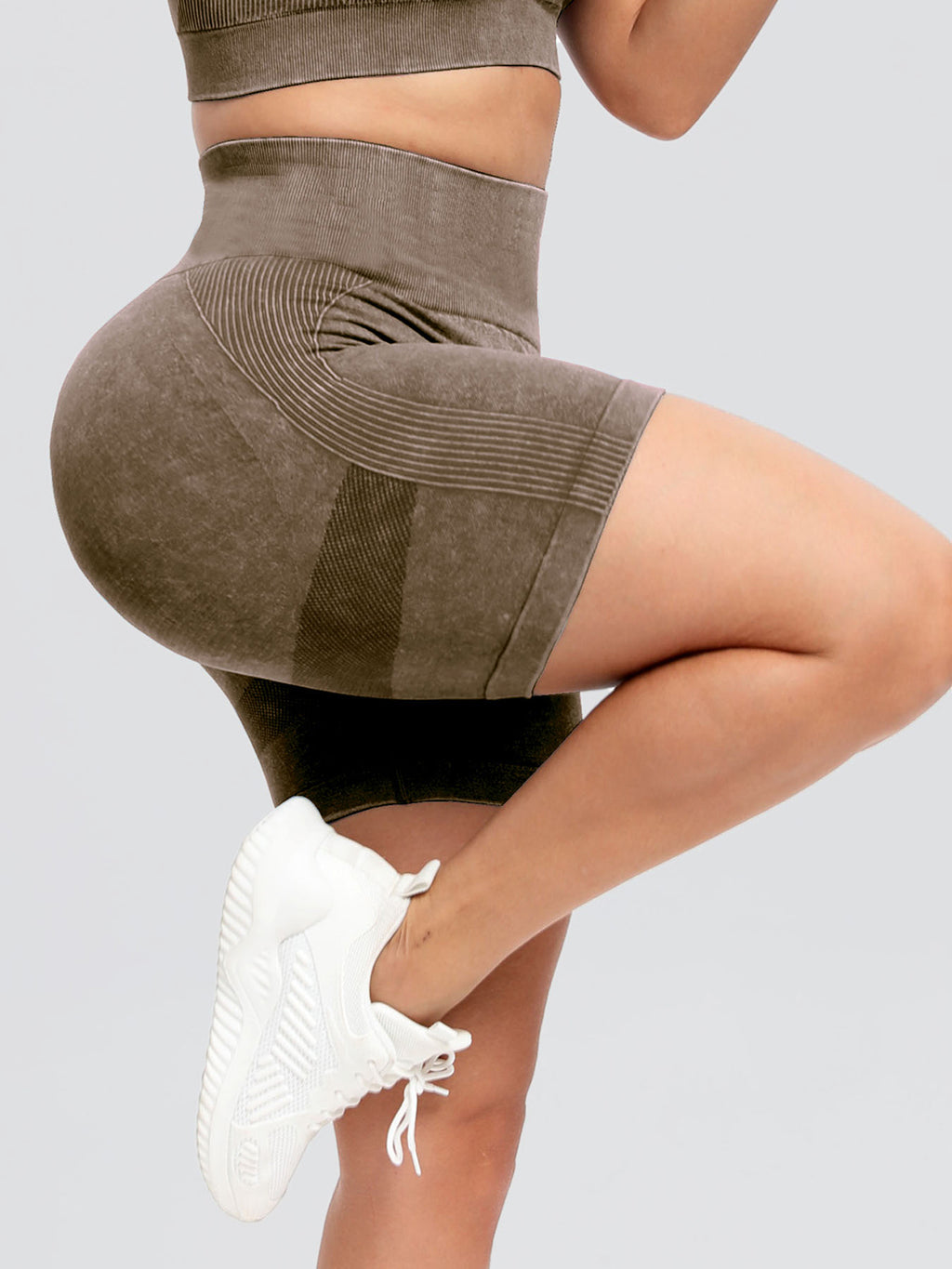 Buy Washed High Waist Active Shorts by Faz