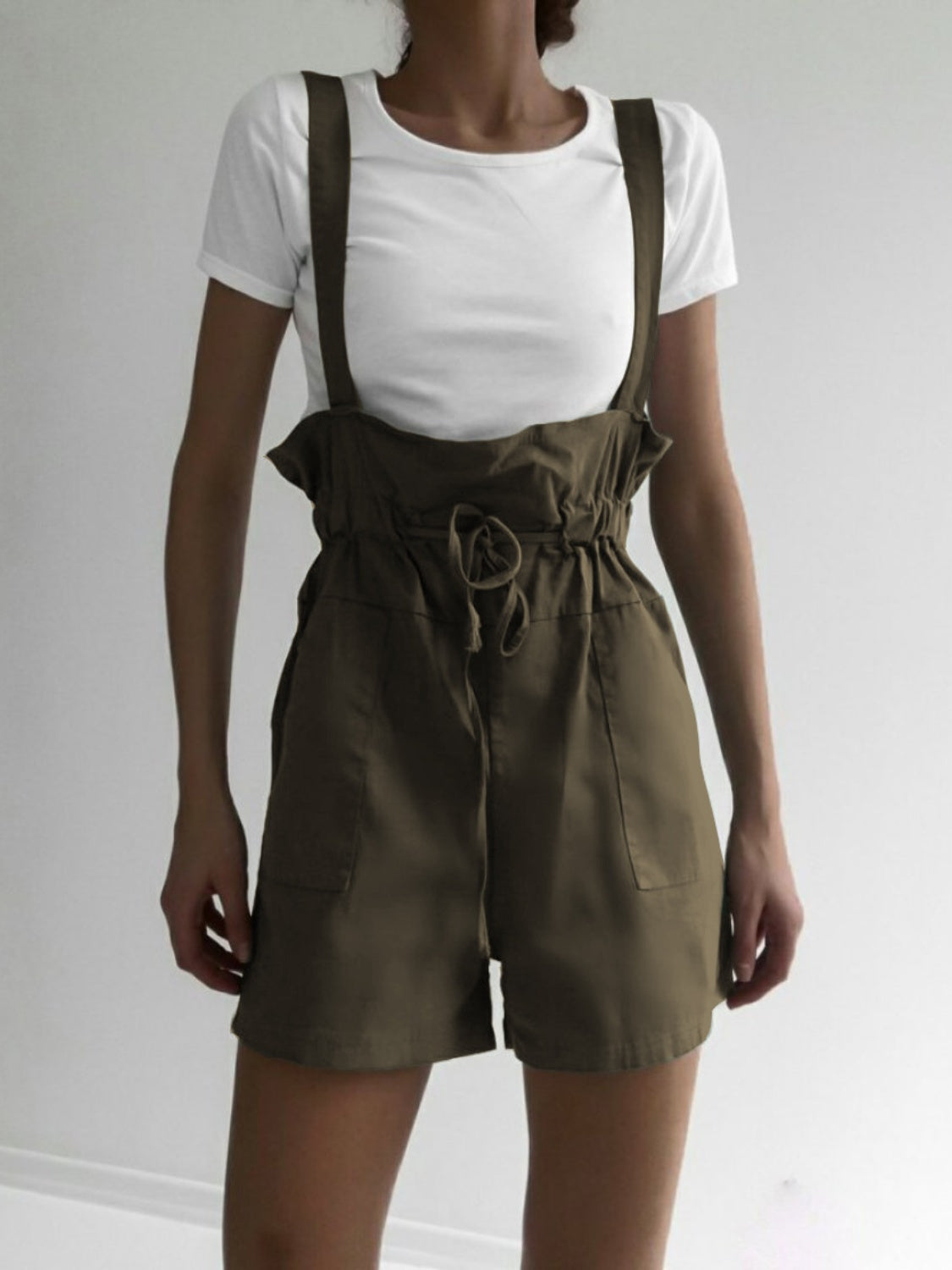 Buy Drawstring Wide Strap Overalls with Pockets by Faz