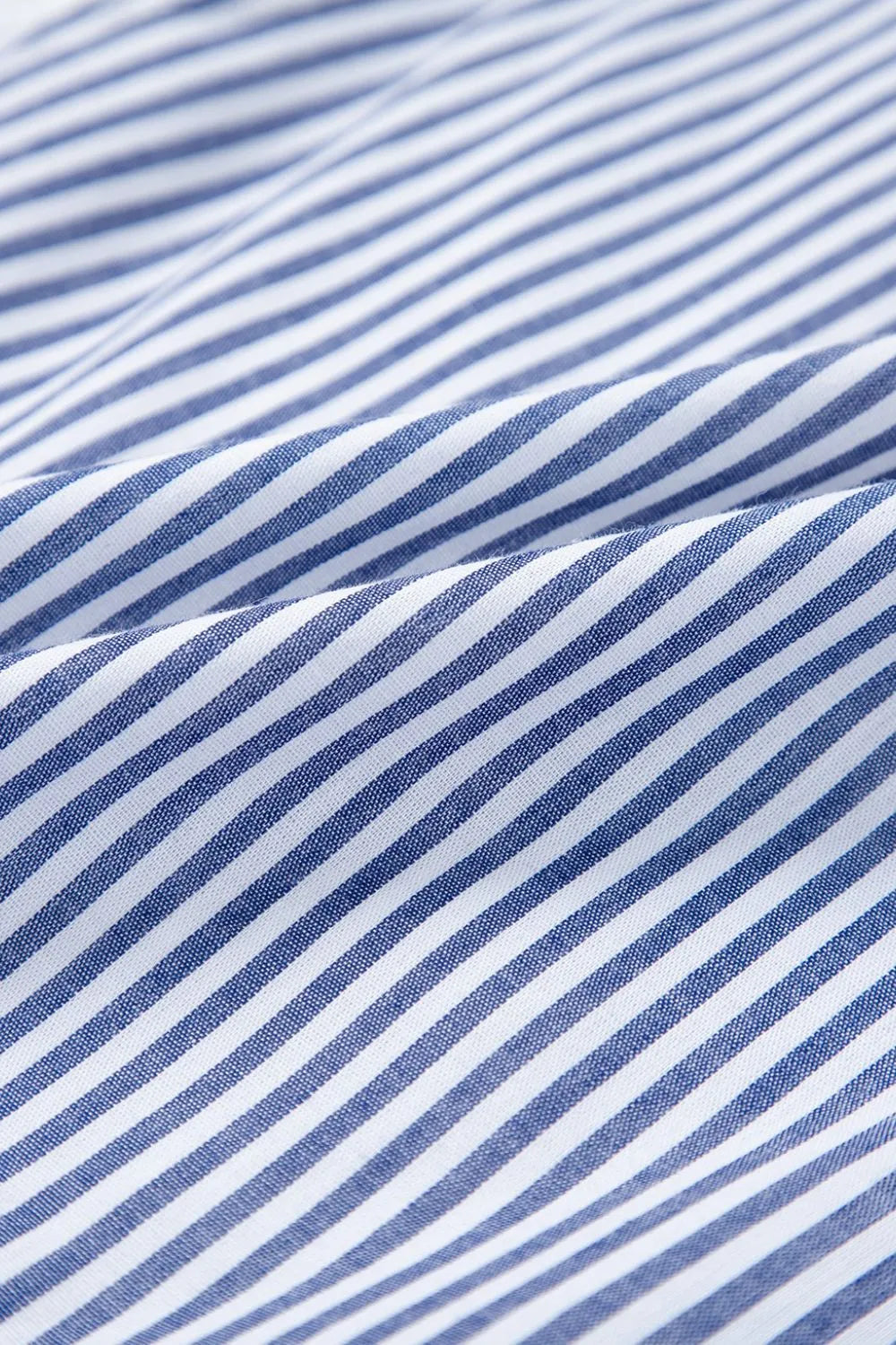 Buy Stripe Sleeveless Notched Ric Rac Mini Dress by Faz