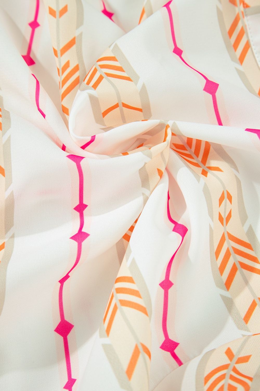 Buy Printed Ruffled Notched Loose Dress by Faz