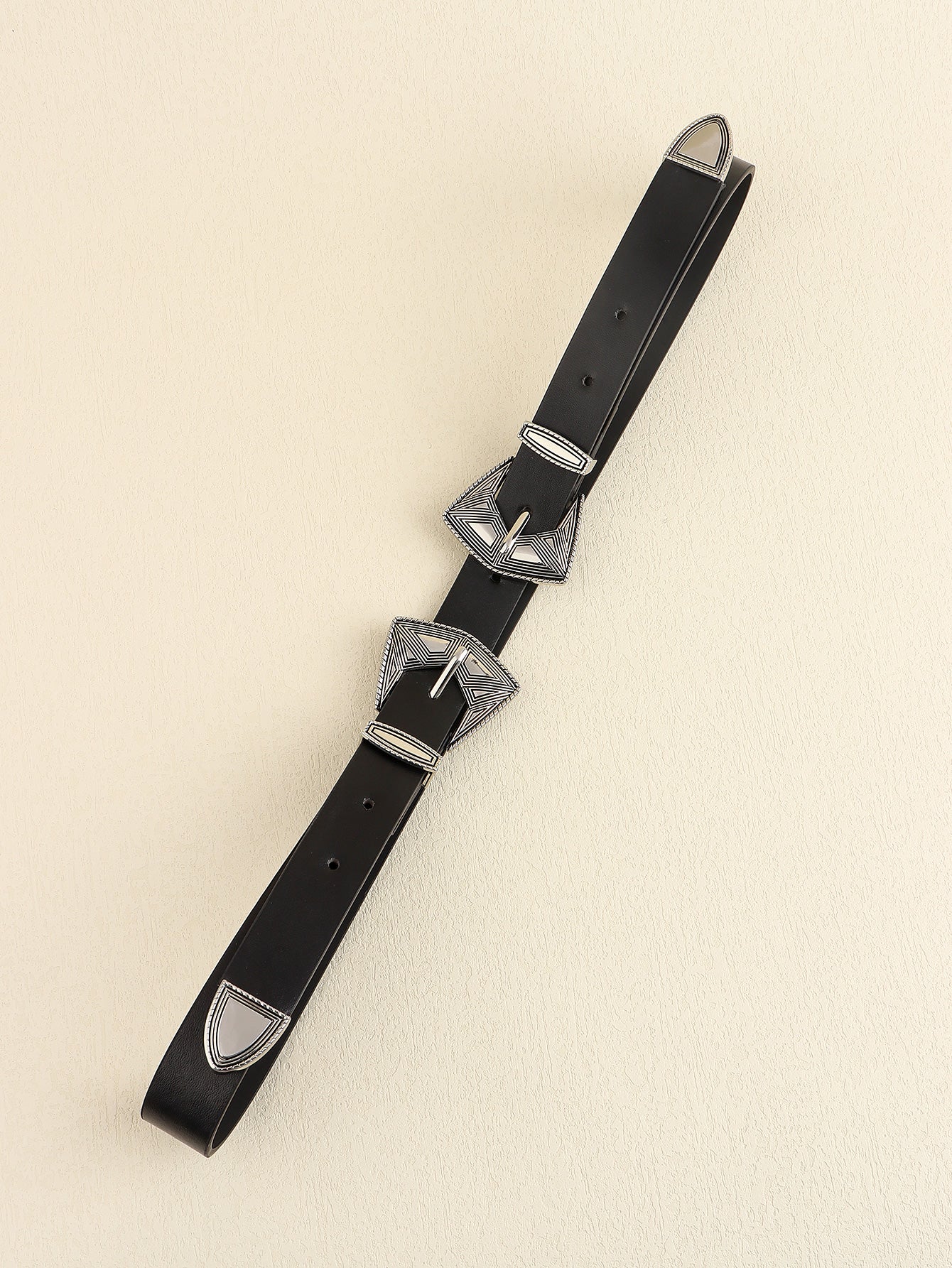 Buy Double Buckle PU Leather Belt by Faz