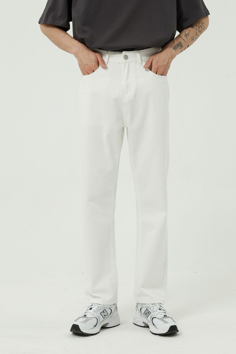 Buy Straight Leg Jeans with Pockets by Faz