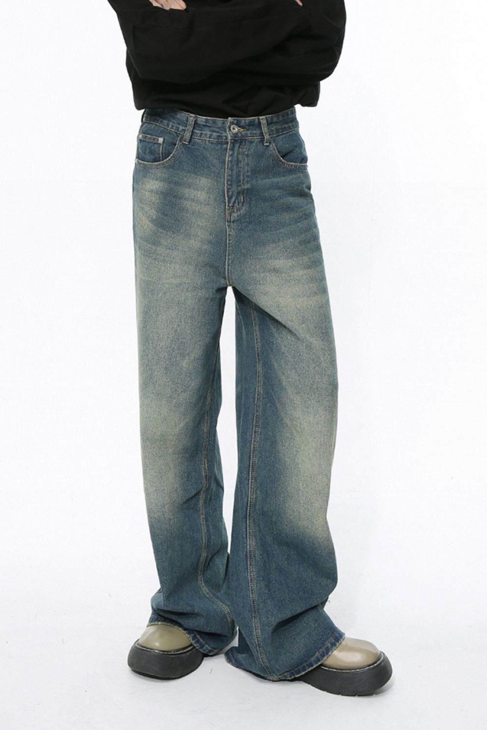 Buy Men's Wide Leg Jeans with Pockets by Faz