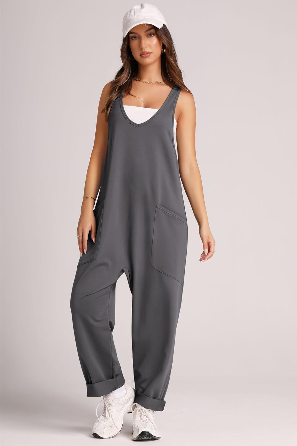 Buy V-Neck Wide Strap Overalls by Faz