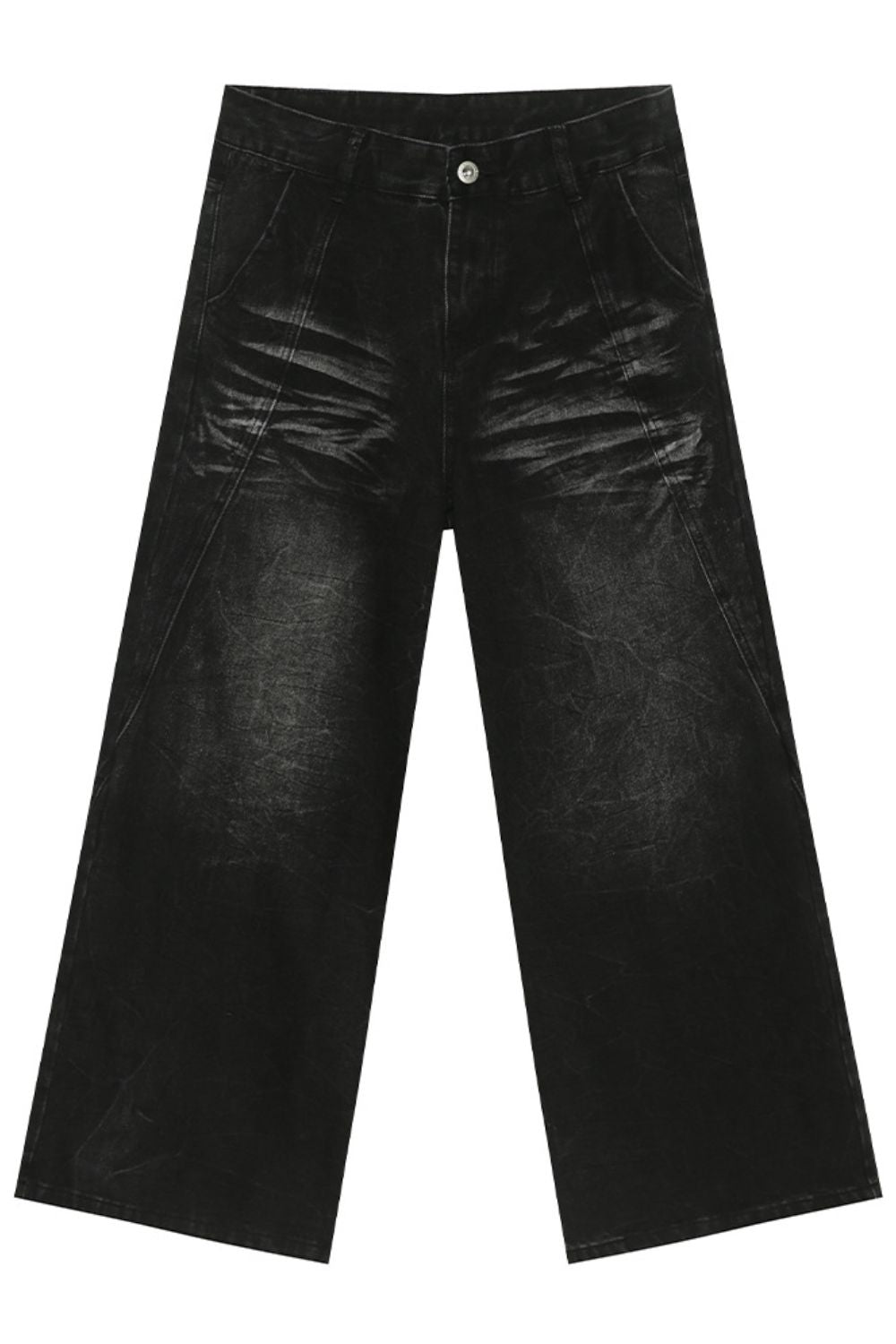 Buy Washed Cat Whiskered Wide Leg Jeans by Faz