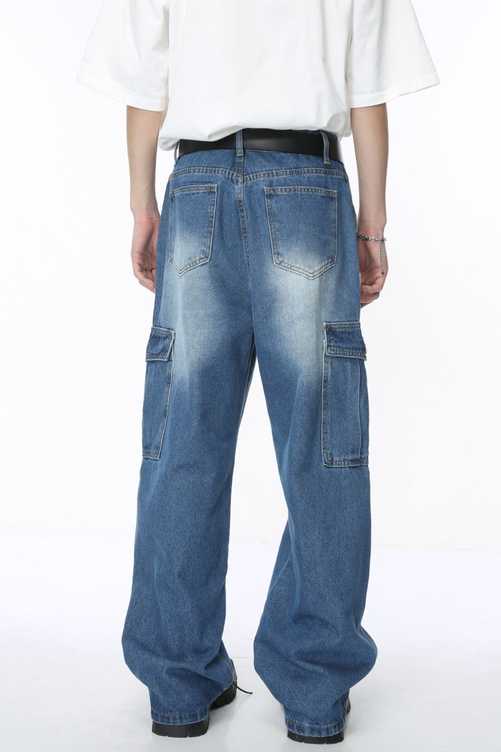 Buy Baggy Jeans with Cargo Pockets by Faz