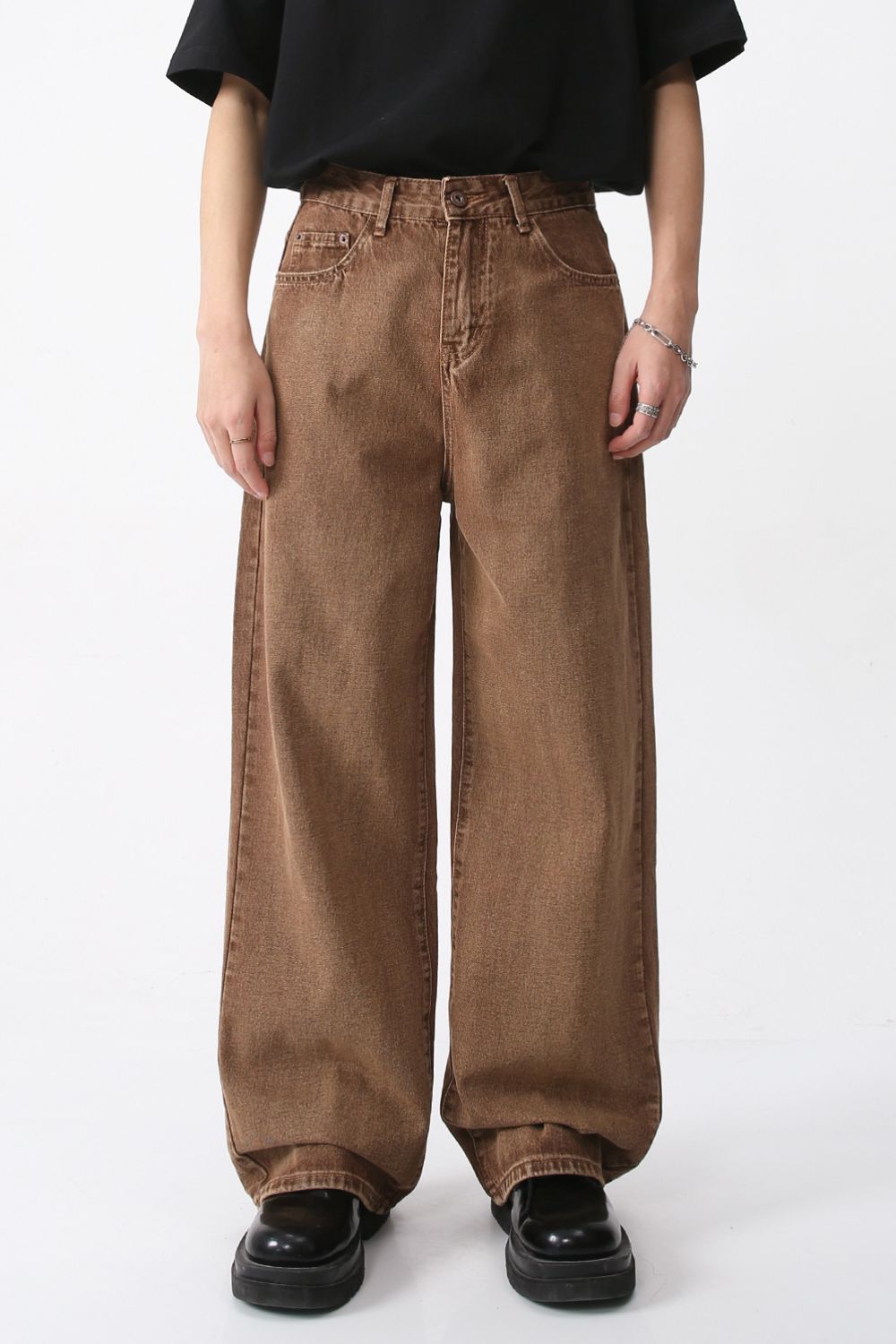 Buy Wide Leg Jeans with Pockets by Faz