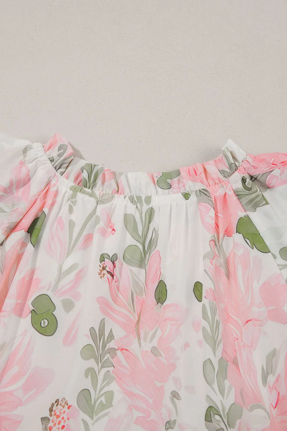 Buy Floral Contrast Edge Layered Short Sleeve Mini Dress by Faz